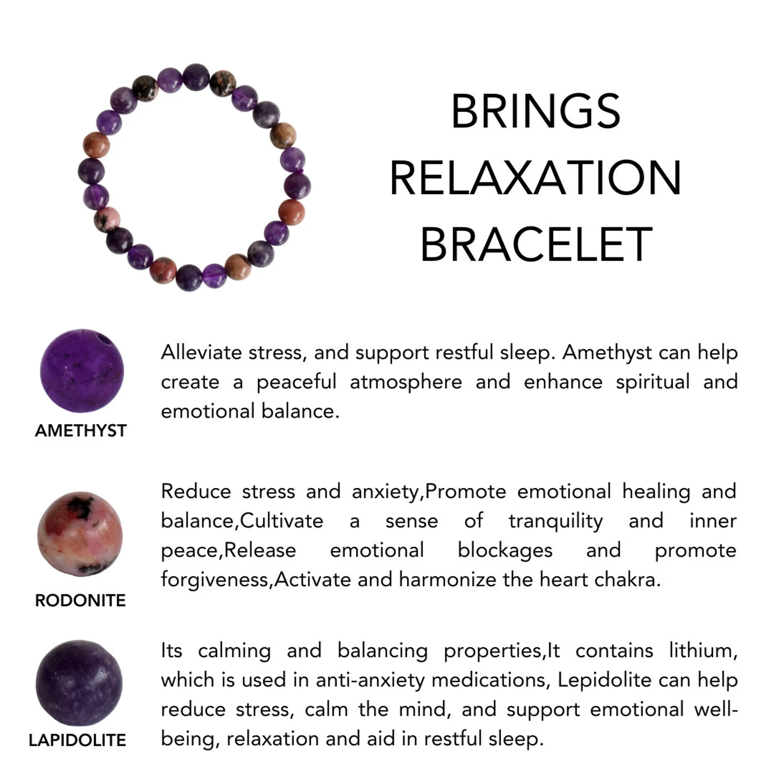 Brings RELAXATION Crystal Bracelet