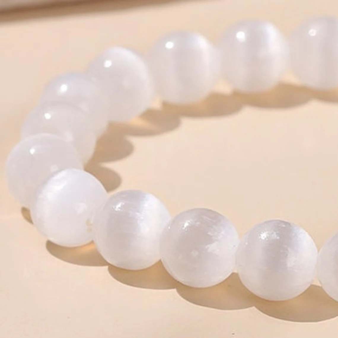 Selenite Bracelet - For Inner Bliss and Metal Clarity