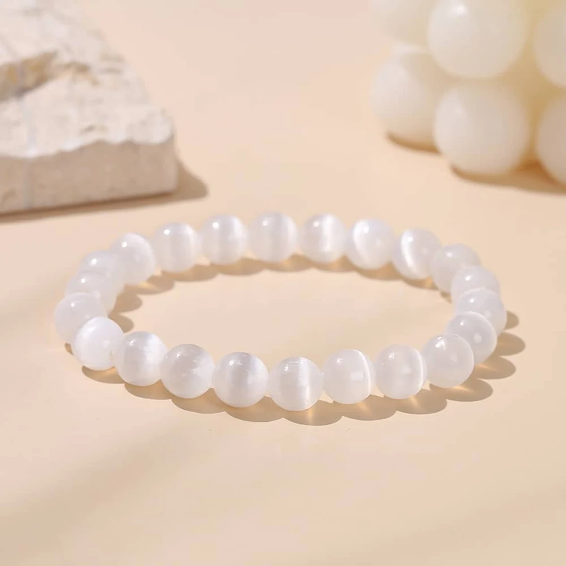 Selenite Bracelet - For Inner Bliss and Metal Clarity