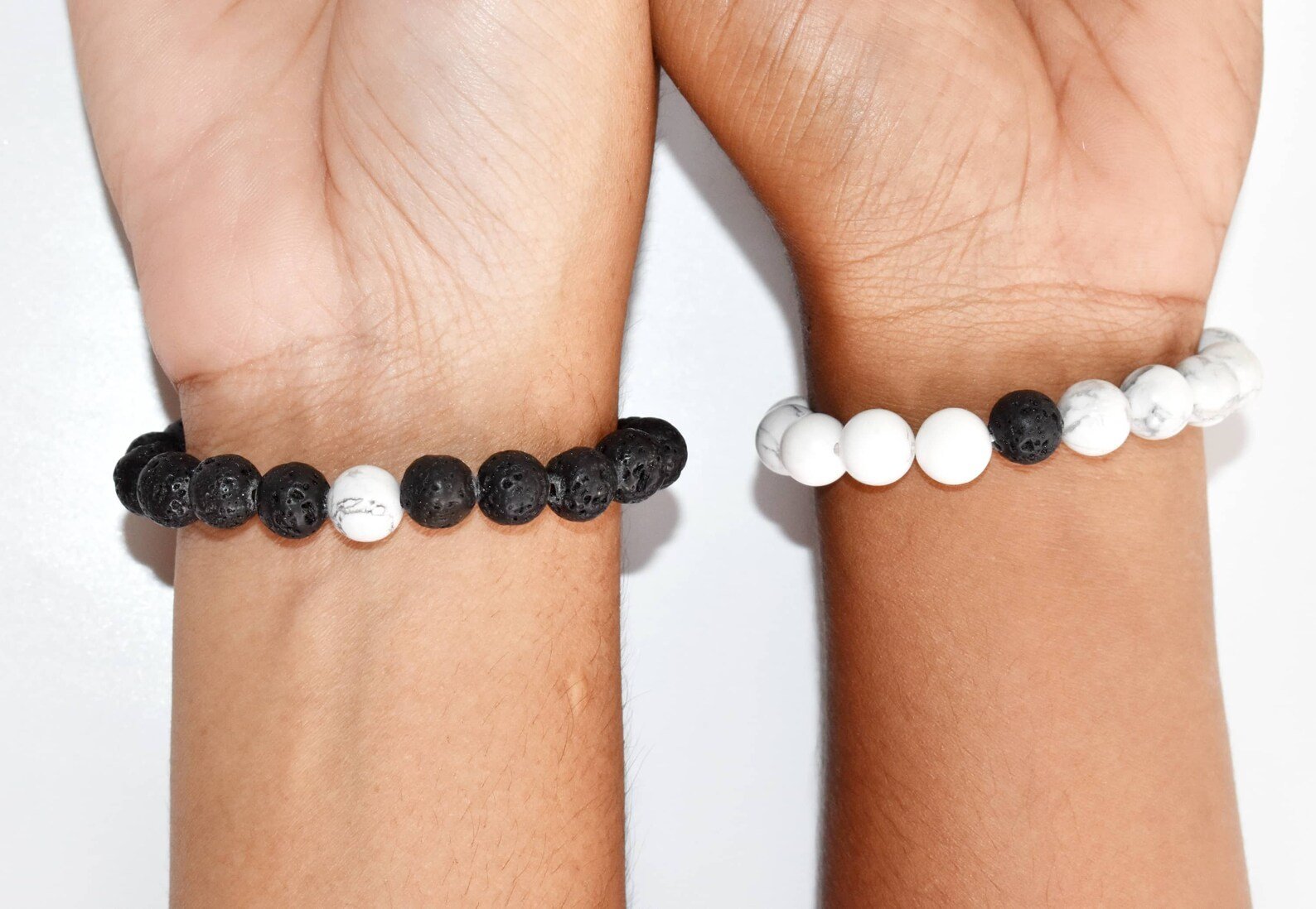 Lava Howlite Couple Bracelet