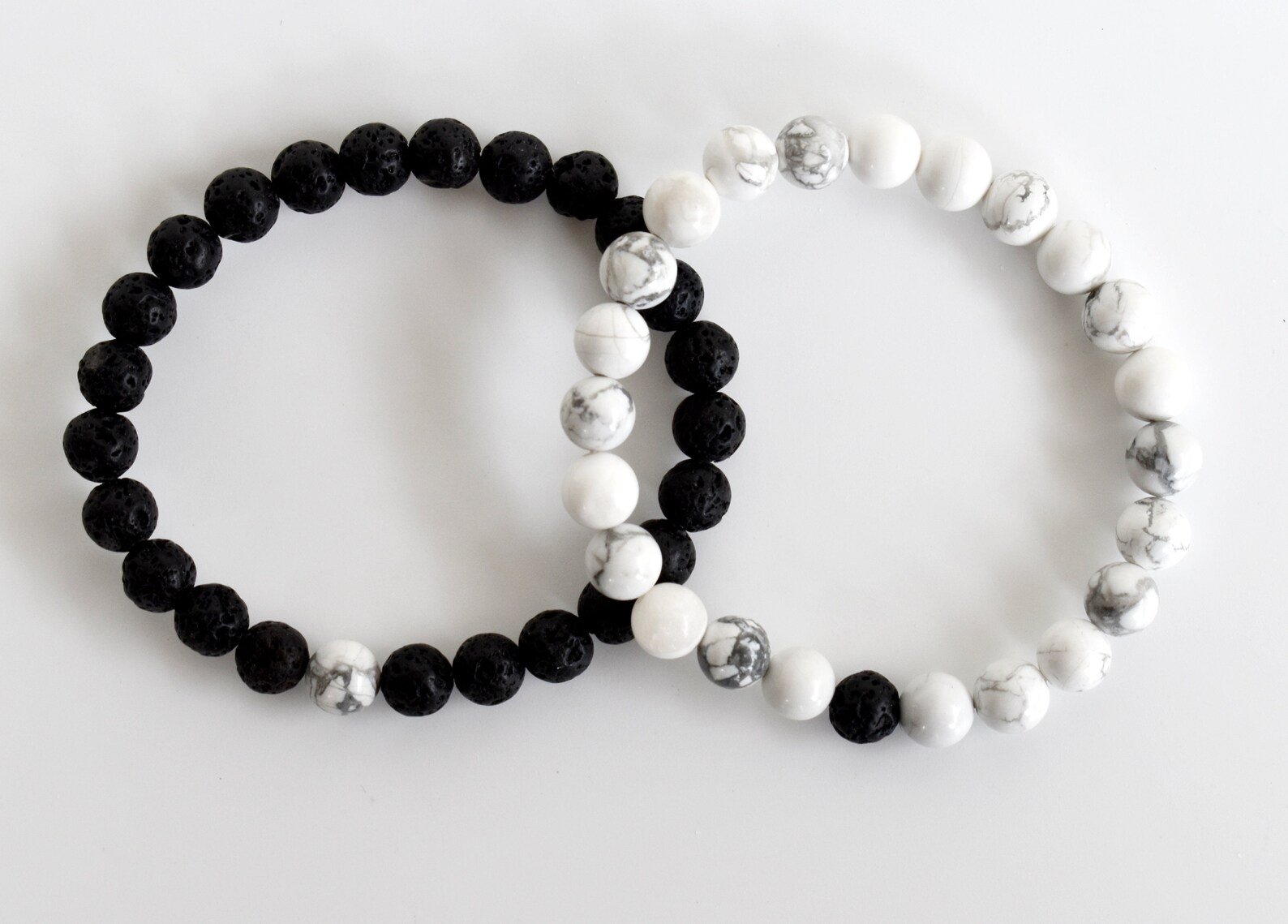 Lava Howlite Couple Bracelet