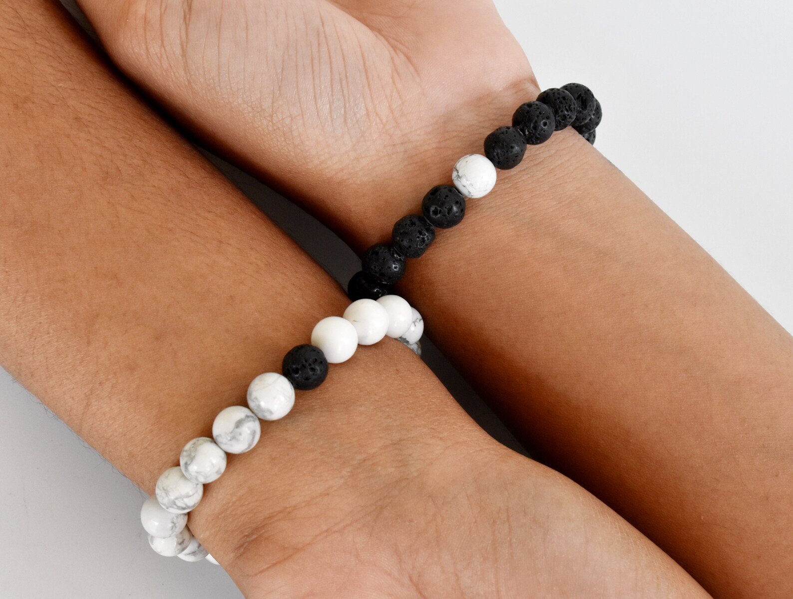 Lava Howlite Couple Bracelet