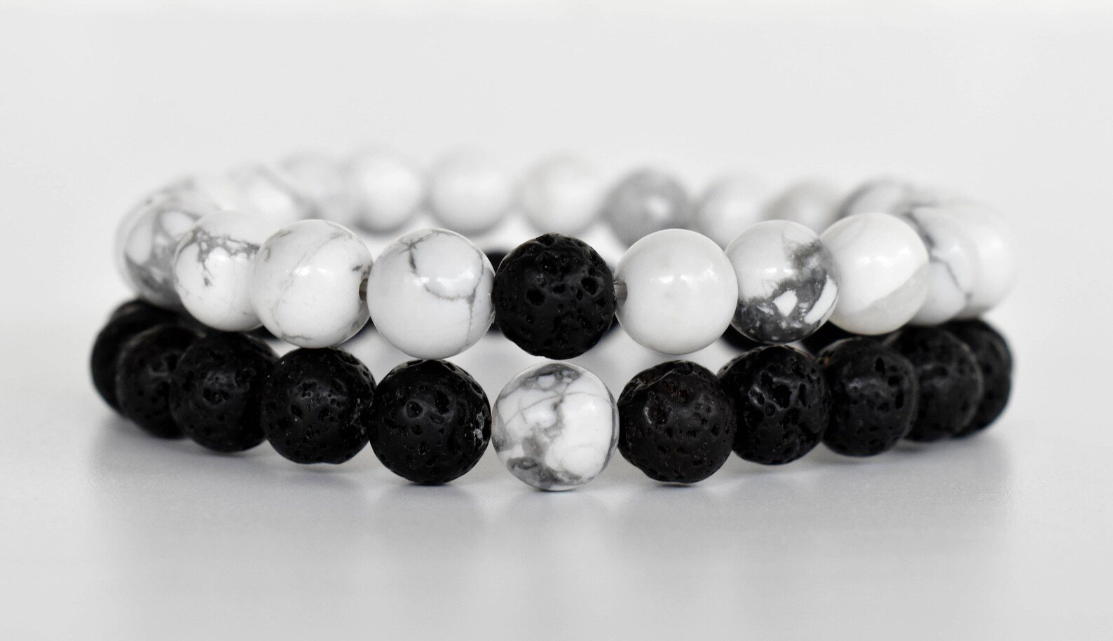 Lava Howlite Couple Bracelet