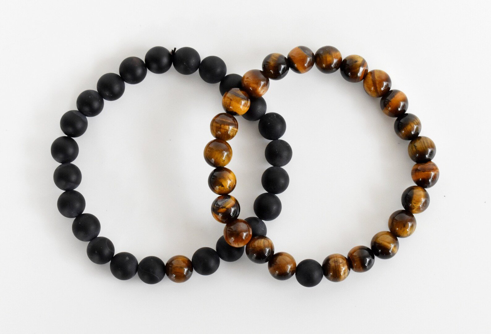 Tiger Eye And Black Onyx Matt Bracelet