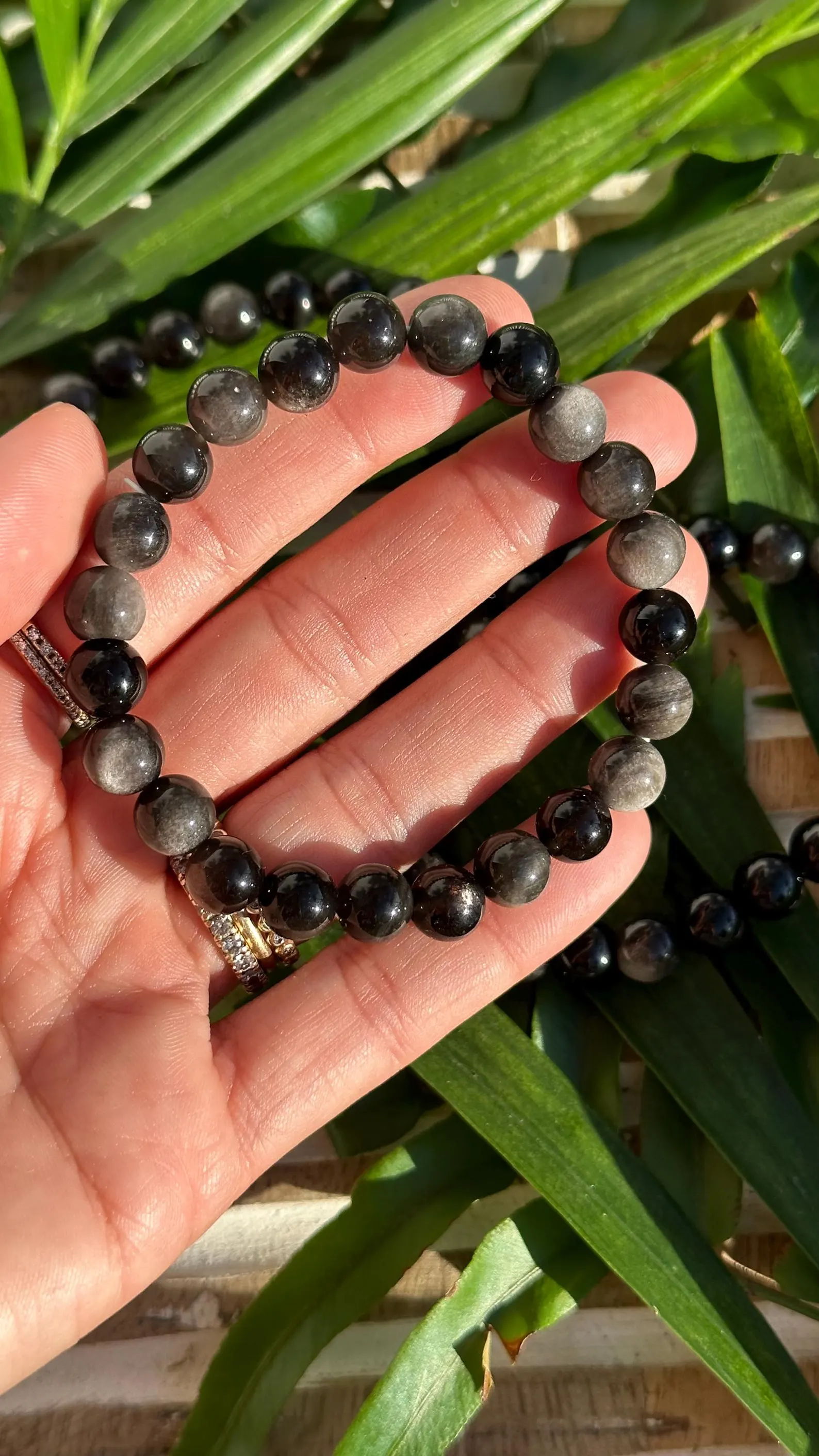 Silver Sheen Obsidian Bracelet