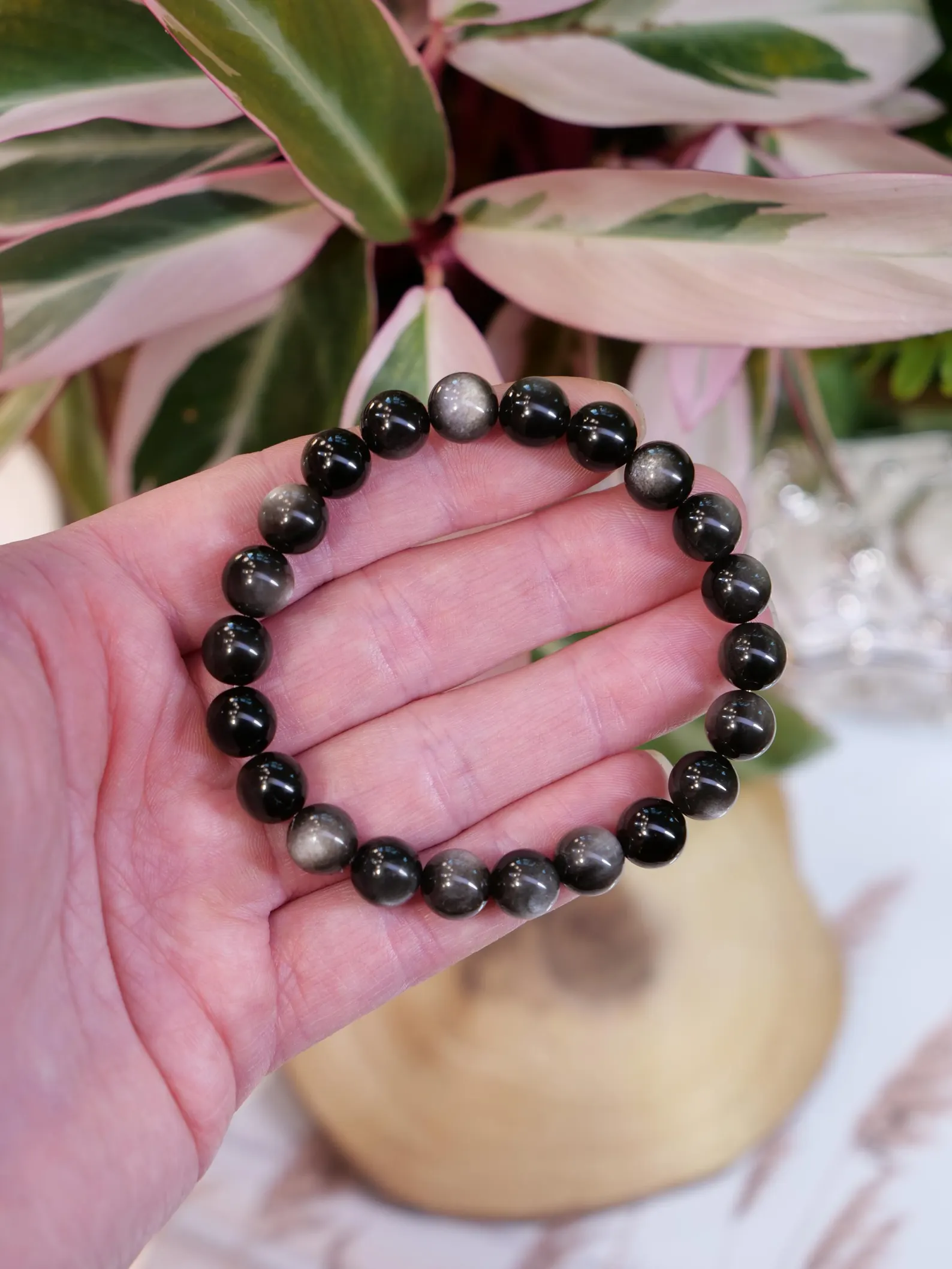 Silver Sheen Obsidian Bracelet