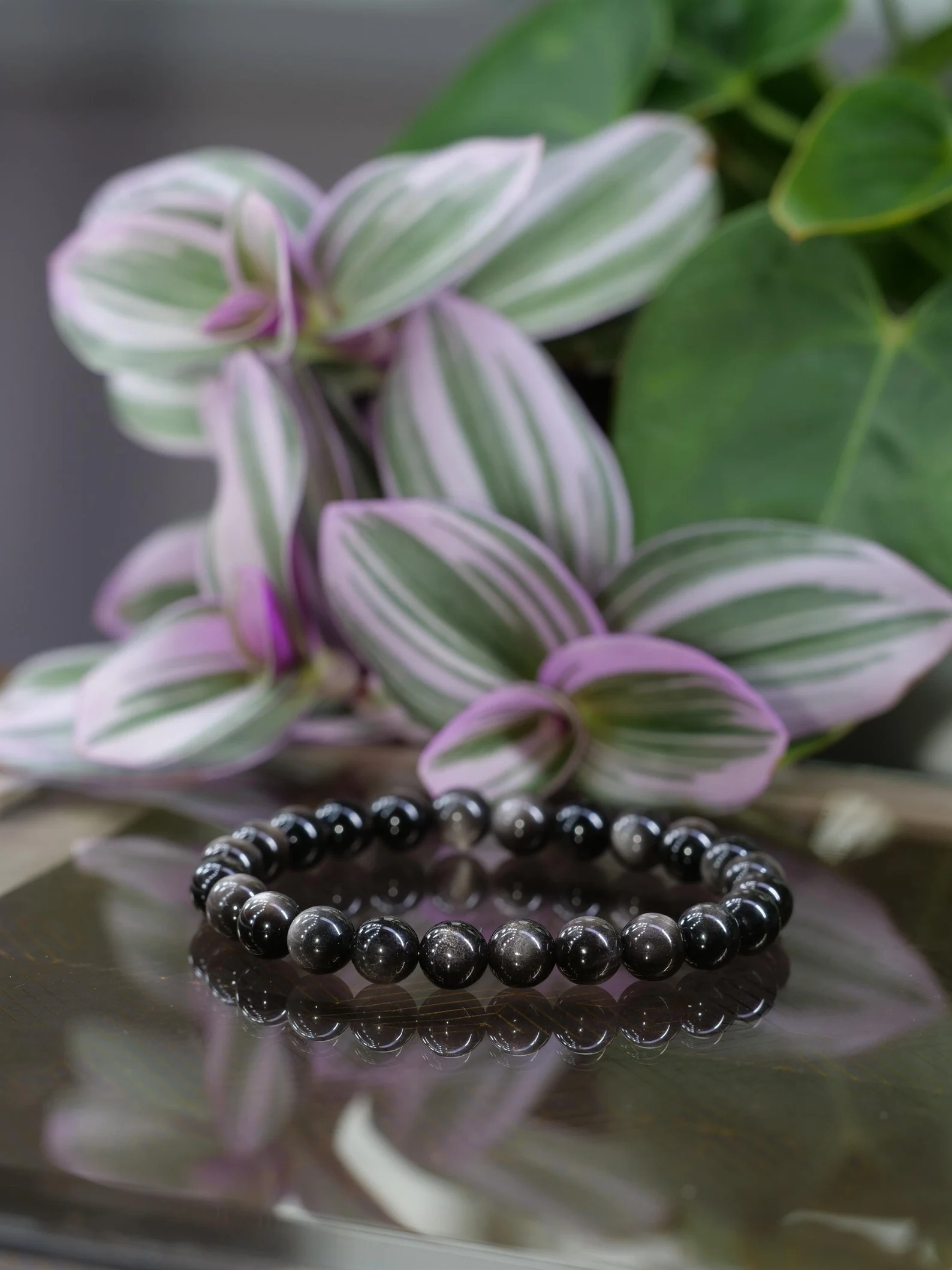 Silver Sheen Obsidian Bracelet